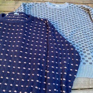Lot of 2 Vintage 90s Giorgio Armani 3D Knit Sweaters Large